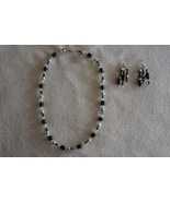 Black Silver Clear Plastic Beads Magnetic Clasp Necklace Hook Earring Se... - $266.21 MXN