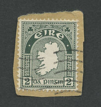 IRELAND EIRE * stamp on envelope part with Cancel * Country Outline Gree... - $4.95