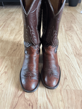 Tony Lama Pointed Toe Western Cowboy Boots Size 5.5 Brown Leather Rodeo - $98.01