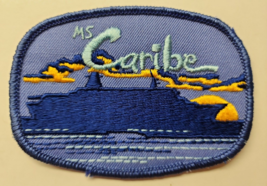 Vtg 1980&#39;s MS Caribe Cruise Ship 3.75&quot; x 2.75&quot; Embroidered Sew on Patch PB156 - £17.97 GBP