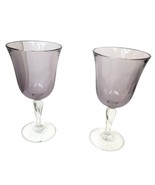 Cristal D&#39;Arques Durand Casual Settings Set of 2 Amethyst Wine Glass 8&quot; ... - $32.73