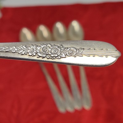 5X Silver Plate Malt Tea Spoons Nobility Plate Royal Rose Oneida  - $19.98