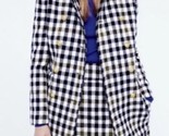 J.crew 100% Wool White Black Green Plaid Double Button Trench Coat Jacke... - $93.49
