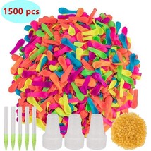 1500 Pcs Water Balloons Assorted Colors With Refill Kits Pool Party Wate... - £11.71 GBP