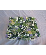 Floral Fabric Purple Yellow Flower Green Background Quilt Craft Curtain ... - $33.42