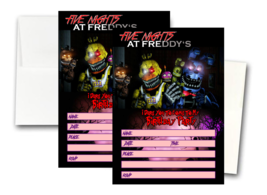 12 Five Night at Freddy&#39;s Invitation Cards (12 White Envelops Included) #2 - £14.23 GBP