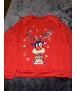 Womens Funny Raindeer Pullover Sweatshirt Long Sleeve Loose Shirts. New. M - €14,09 EUR
