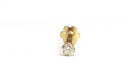 1.8mm Real Diamond Nose Lip Labret Screw Stud Piercing Ring Pin 14k Solid Yellow - £55.26 GBP