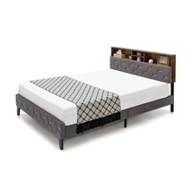 Full Size Velvet Upholstered Open/Close Storage Headboard Platform Bed - $8,480.99 MXN