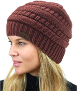 Unisex Chunky Soft Stretch Cable Knit Warm Fuzzy Lined Skully Beanie - $490.37 MXN