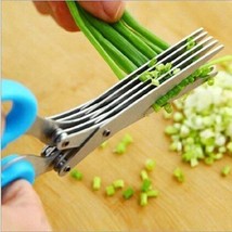 Shredding Scissors with Cleaning Combo - Multi-Function 5 Blade Vegetable Stainl - £16.43 GBP