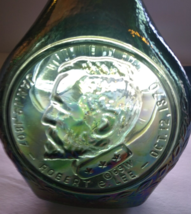Wheaton Robert E Lee Green Carnival Glass Bottle Retro 1969 Vintage Civi... - $24.23