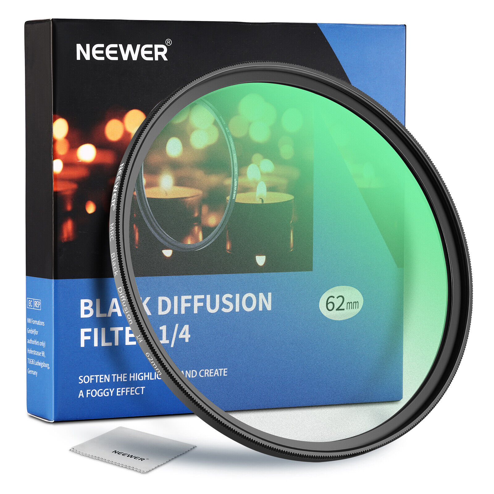 NEEWER 62mm Pro-Mist 1/4 Filter Dream Cinematic Effect Ultra-Slim Camera Filter - $73.99