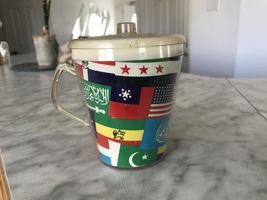 Vintage Camel Multi Flag Plastic Travel Mug Cup With Lid - £15.65 GBP