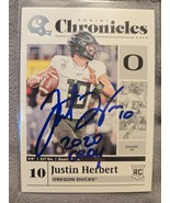 Justin Herbert Hand Signed Panini Football Card Autographed San Diego Ch... - $75.46 CAD