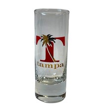 Shot Glass Tampa Florida Palm Trees Tall Double Shooter Vintage - $9.74
