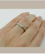 0.20 Ct Simulated Diamond Contour Stackable Band 14k White Gold Plated - $87.76 CAD
