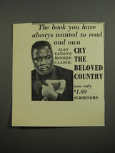 1952 Cry the Beloved Country Book by Alan Paton Advertisement - £15.01 GBP