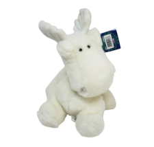 Vintage Sears Windsor Collection White Milton Moose Stuffed Animal Plush Toy Tag - $37.05