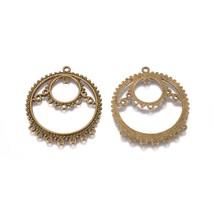 4 Chandelier Earring Findings Antiqued Bronze Link Pendants Connector Pe... - $3.35