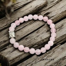 Quarzo Rosa Gemma Reiki Healing Buddha Viso Bracciale per Uomo e Donna - $14.24