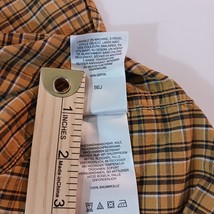 Columbia Mens Yellow & Brown Cotton Plaid Button-Down Collar Shirt Long Sleeve L image 7