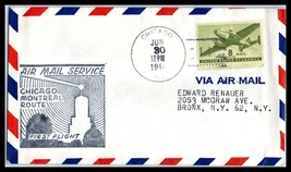 1946 US First Flight Cover - Chicago, Illinois, Chicago - Montreal Route F10 - £2.36 GBP