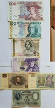 SWEDEN LOT OF SEVEN BANKNOTES 5 - 500 KRONOR 1960-1979 VF - XF NO RESERVE - £65.52 GBP