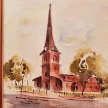 Framed Original Watercolor Painting, signed, St Anne's Church Annapolis Maryland image 3