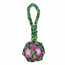MPP Dog Toy Paracord Rope Tug &amp; Ball Tough Squeaky Fetch Chew Pick Blue or Green - £14.88 GBP