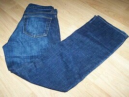 Size 6 Ank Gap Boot Cut Stretch Denim Blue Jeans Distressed Dark Wash EUC - £18.77 GBP