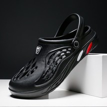 Men Shoes Unisex Summer Hollow Slippers Black 5.5 - £12.77 GBP