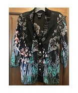 Citron Santa Monica Silk Button Up Blouse Tunic Floral Small EUC - $75.47 CAD