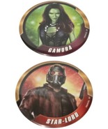 Marvel Guardians of the Galaxy Star Lord and Gamora 2pc Set Pinback Butt... - $9.46 CAD
