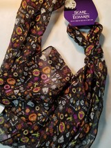Halloween Scarf ~ Polyester ~ 9&quot; x 62&quot; ~ Multicolored Holiday Pattern Th... - £11.78 GBP