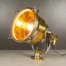 Brass And Stainless Vintage Nautical Spotlight Light - £408.38 GBP