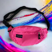 Jansport Neon Pink Canvas Full Zip Fanny Pack Adjustable Waist 2 Pocket - £16.75 GBP