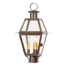 Irvins Country Tinware Town Crier Outdoor Post Light in Solid Weathered Brass - £458.95 GBP