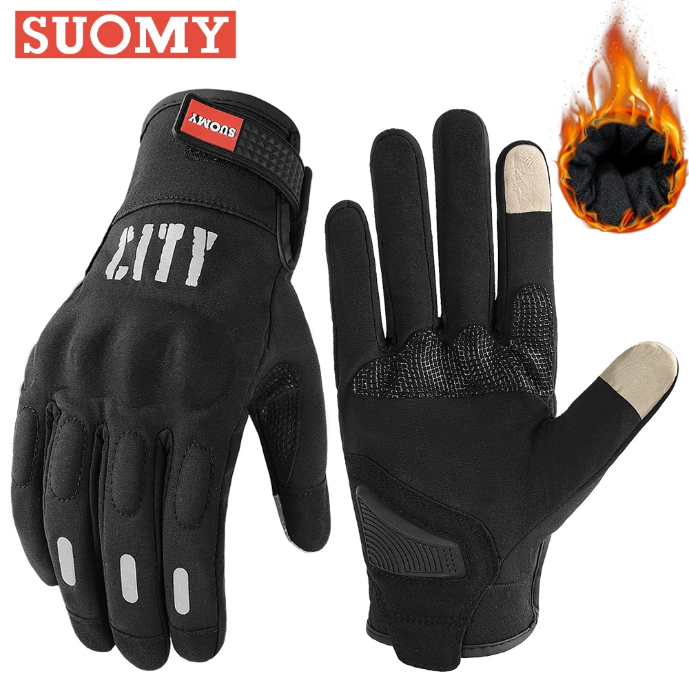 Suomy CITY Gloves Autumn Warm Windproof Motorcycle Gloves Touch Screen Racing Mo - £372.27 GBP