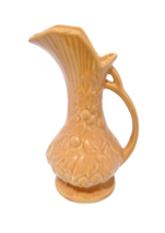 Antiqua Line McCoy Vase Pitcher Ewer Grape Pattern Peach Terra Cotta Color - $29.58