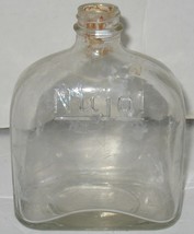 Vintage Nujol Clear Glass Bottle Prop Vase Barn Dig Dump Find - $10.89