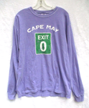Cape May NJ Exit 0 Graphic Long Sleeve T Shirt Men&#39;s Large Gildan Comfor... - £15.14 GBP