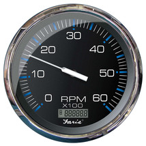 Faria Chesapeake Black 5&quot; Tachometer w/Digital Hourmeter - 6000 RPM (Gas) (Inboa - £170.47 GBP