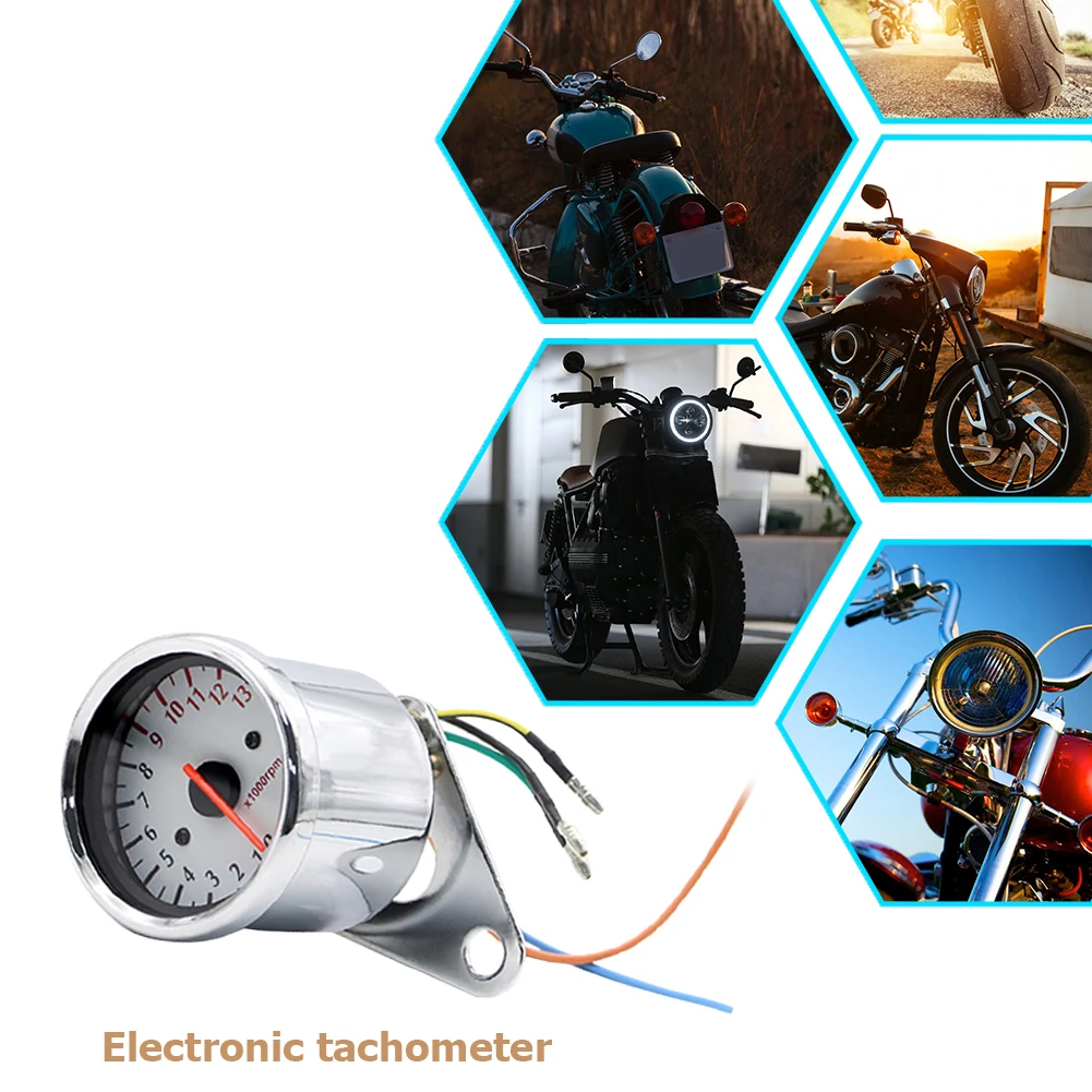 12V 0-13000 Tachometer Retro Tach RPM Gauge Rev Counter Universal for Motorcyc - £15.65 GBP