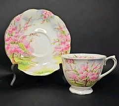 Footed Cup &amp; Saucer Set Blossom Time COUNTESS Bone China by ROYAL ALBERT - $952.01 MXN