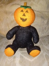 Good Stuff Halloween Jack O Lantern Pumpkin Plush 12&quot; Black Orange Stuffed... - £15.96 GBP