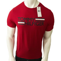 NWT TOMMY HILFIGER MSRP $41.99 MEN&#39;S RED JERSEY CREW NECK SHORT SLEEVE T... - $24.29