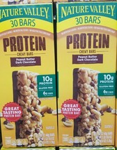 2 PACK  NATURES VALLEY  PROTEIN CHEWY PEANUT BUTTER DARK CHOCOLATE 30 BARS - $57.42
