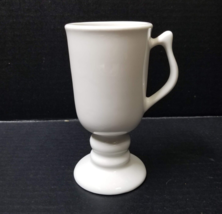 Hall Pottery Irish Coffee Pedestal Mugs 1272 USA White CHIP ON BASE - £5.60 GBP