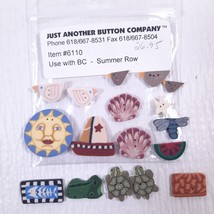 Just Another Button Company Summer Row #6110 Sun Sailboat turtles seashe... - £19.64 GBP
